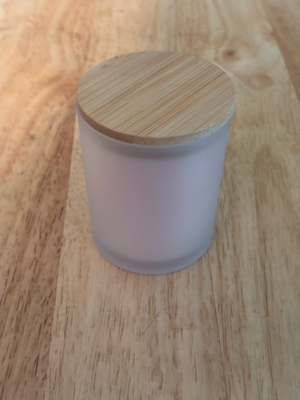 Tutti Frutti Scented Frosted Glass Candle with Bamboo Lid